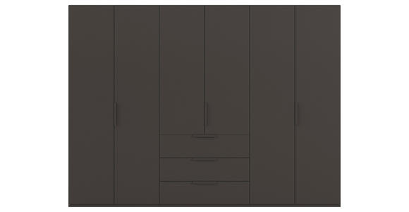 DREHTÜRENSCHRANK 301/223/61 cm,  in Graphitfarben, 6-türig  - Graphitfarben, Basics, Holzwerkstoff/Metall (301/223/61cm) - Novel