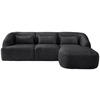 ECKSOFA Schwarz Struktur  - Schwarz, MODERN, Kunststoff/Textil (256/160cm) - Livetastic