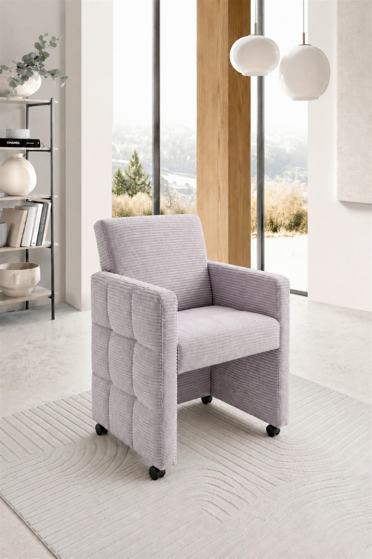 STOLICA S NASLONOM ZA RUKE  ljubičasta  drvo, tekstil, drvni materijal      - ljubičasta, Moderno, drvni materijal/drvo (64/90/72cm) - Livetastic