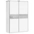 SCHWEBETÜRENSCHRANK in Weiß, Sonoma Eiche - Alufarben/Weiß, Design, Holzwerkstoff/Metall (120/190,5/61,2cm) - Carryhome SCHWEBETÜRENSCHRANK in Weiß, Sonoma Eiche - Alufarben/Weiß, Design, Holzwerkstoff/Metall (120/190,5/61,2cm) - Carryhome
