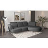 ECKSOFA Flachgewebe Dunkelgrau  - Dunkelgrau/Schwarz, Modern, Textil/Metall (313/208cm) - Sit & More