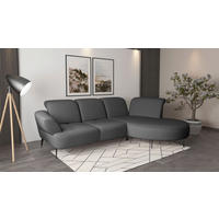 ECKSOFA DANCE E in Flachgewebe Dunkelgrau  313/208 cm  - Dunkelgrau/Schwarz, MODERN, Textil/Metall (313/208cm) - Sit & More