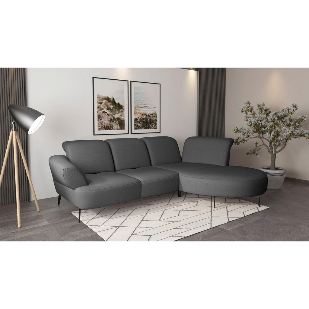 Sit & More ROHOVÁ SEDAČKA, textil, tmavosivá