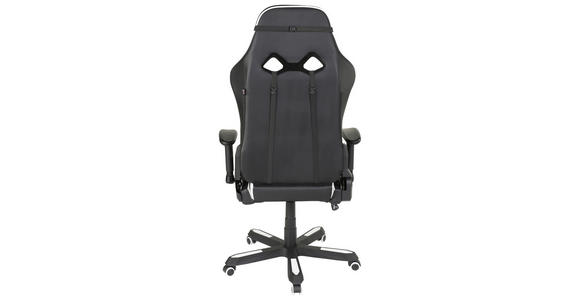 GAMINGSTUHL in Lederlook, Mikrofaser Schwarz, Weiß - Schwarz/Weiß, Design, Kunststoff/Textil (72/128-138/72cm) - Xora