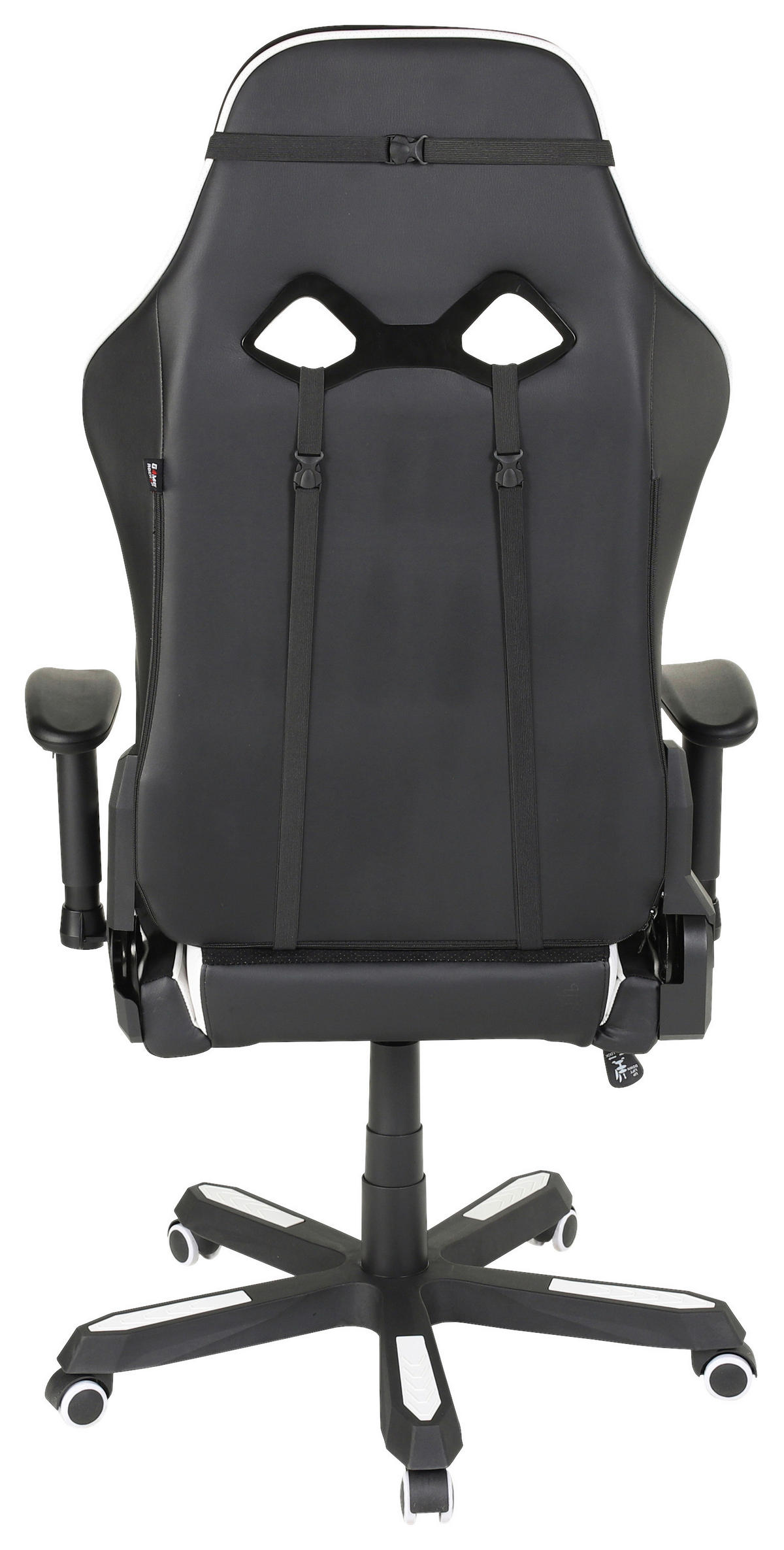 GAMER SZÉK  bőrhatású textil, mikroszál fekete, fehér  - fekete/fehér, Design, műanyag/textil (72/128-138/72cm) - Xora