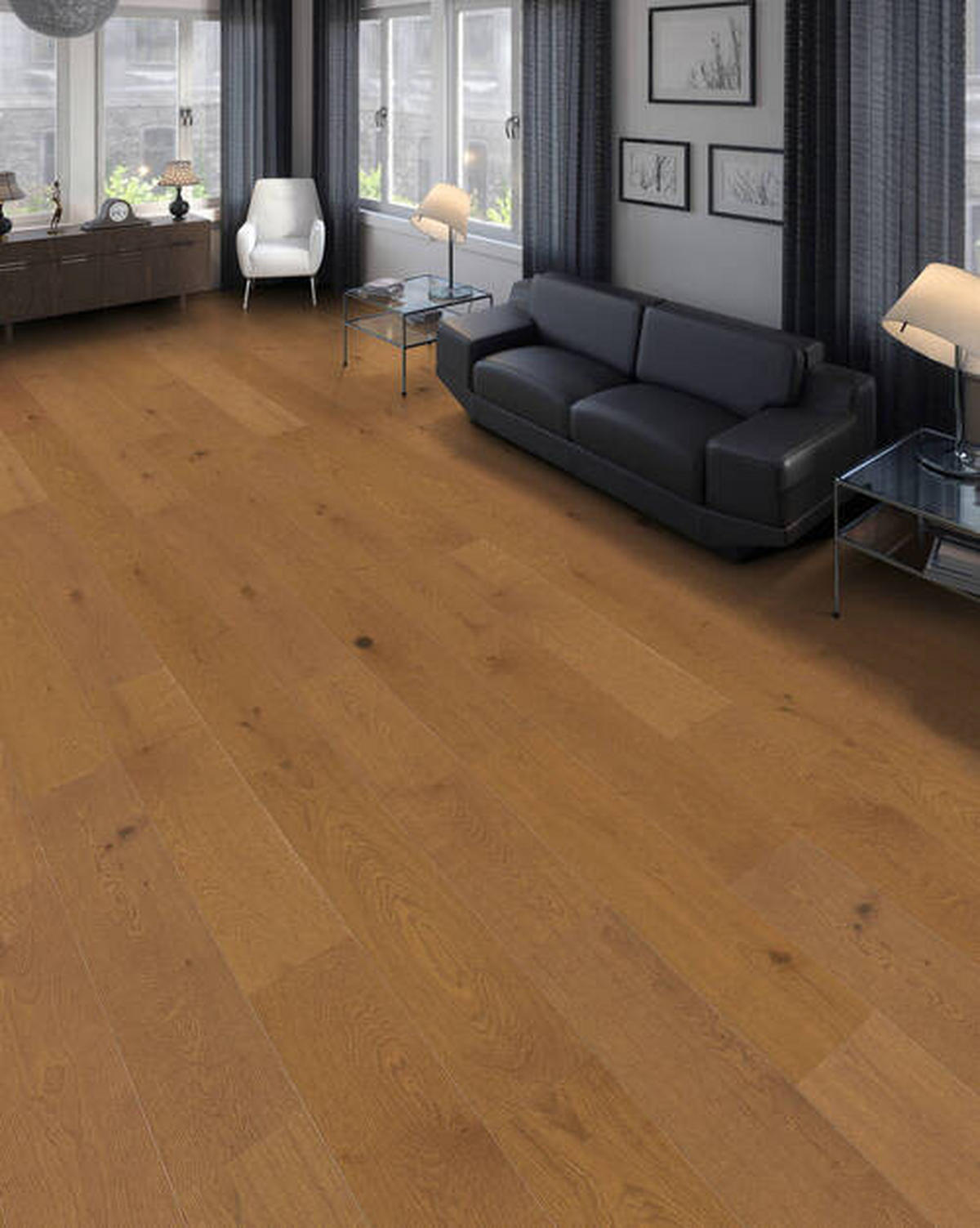 PARKETTBODEN Living by HARO PARKETT 3000 LA SL  per  m² - Hellbraun, Basics, Holzwerkstoff (18/108.5cm) - Living by HARO