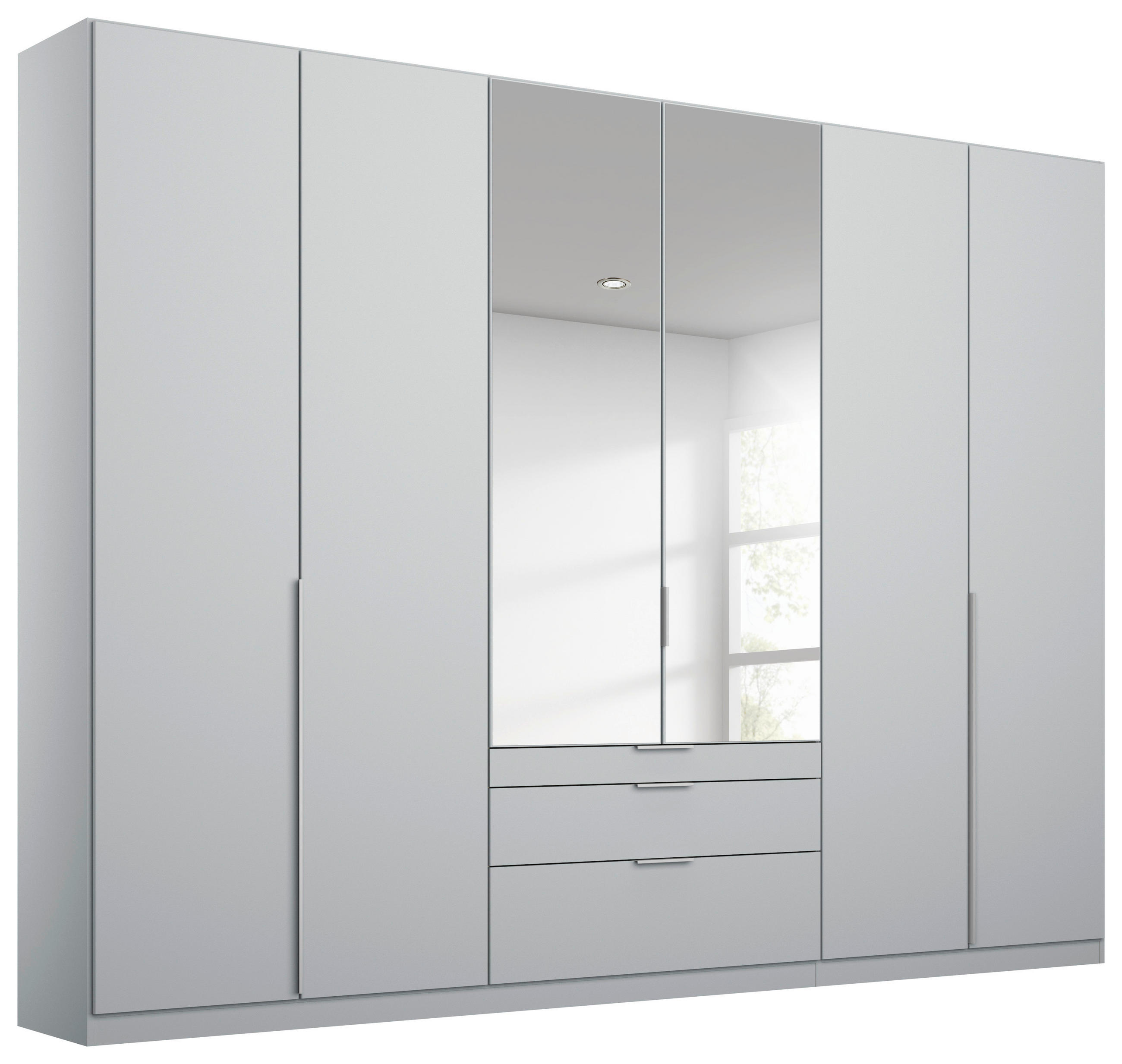 DREHTÜRENSCHRANK in Silberfarben, Hellgrau  - Silberfarben/Hellgrau, Modern, Holzwerkstoff (271/229/54cm) - Rauch Möbel