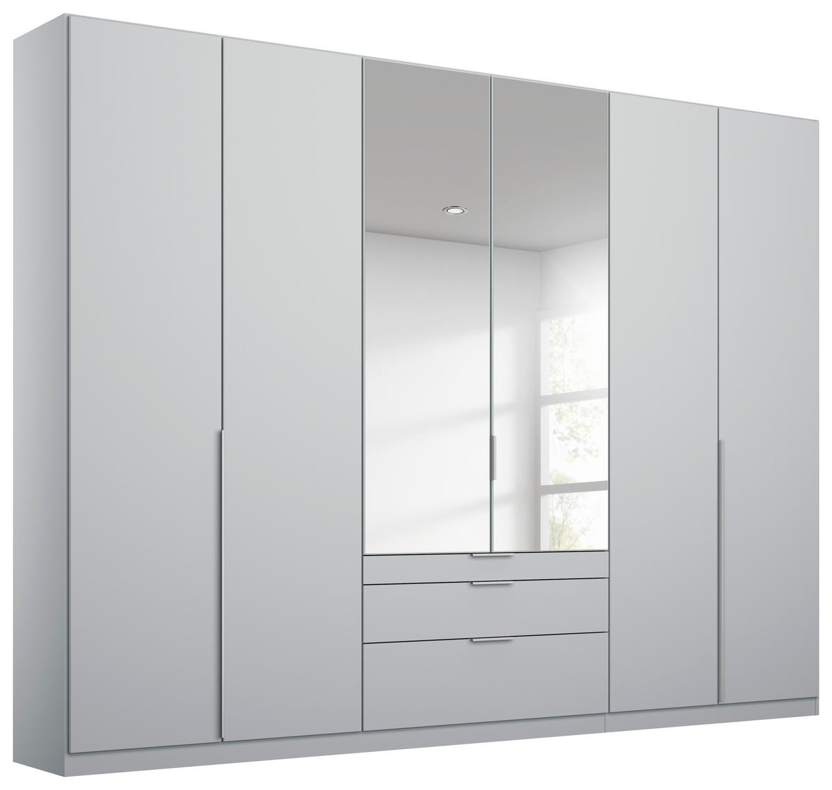 DREHTÜRENSCHRANK 271/229/54 cm 6-türig Hellgrau, Silberfarben  - Silberfarben/Hellgrau, MODERN, Holzwerkstoff (271/229/54cm) - Rauch Möbel