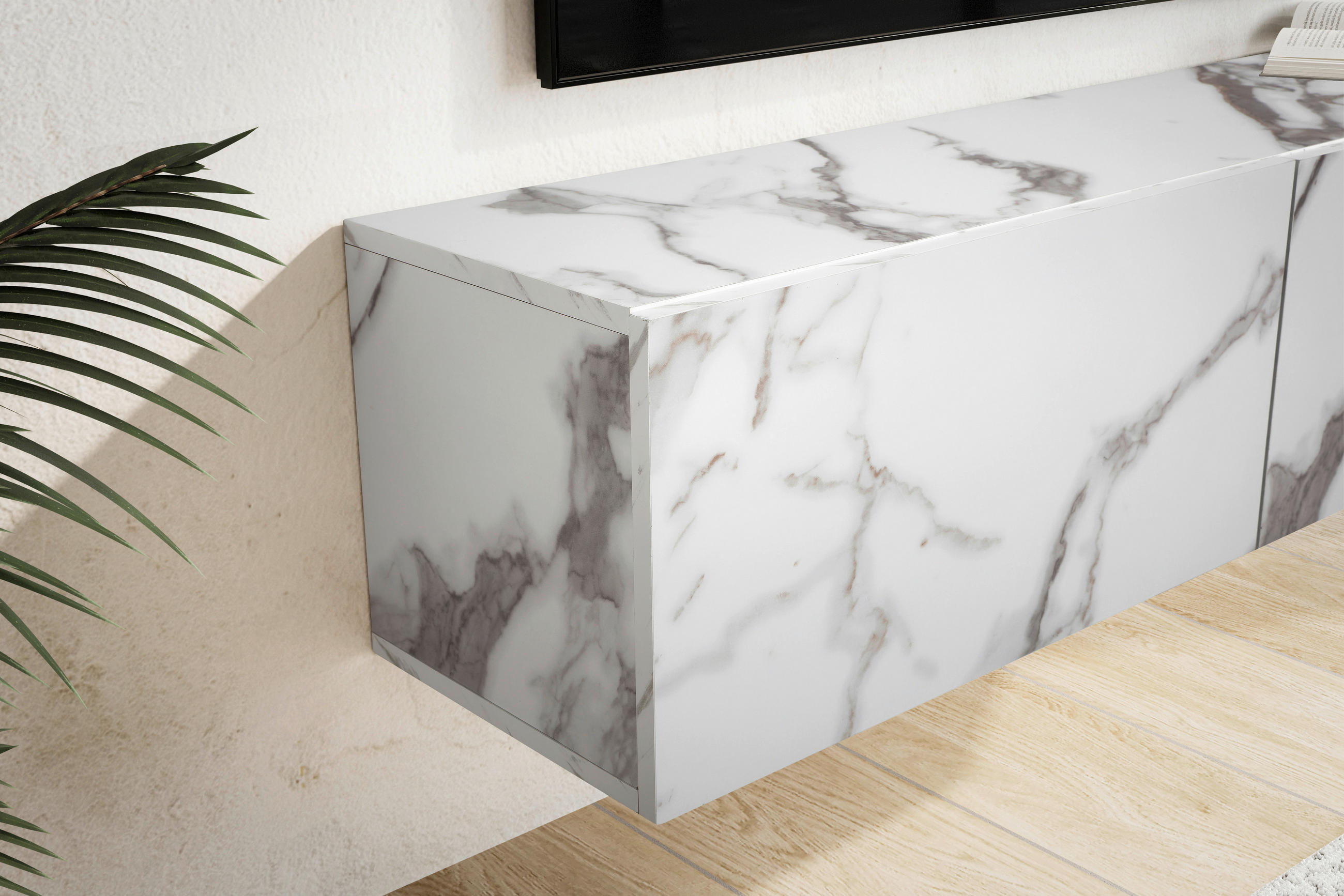 NIZKA OMARICA bela  - bela, Design, leseni material (120/30/30cm) - MID.YOU