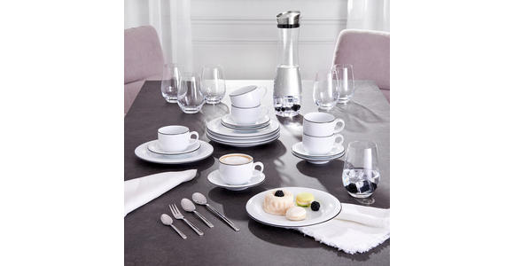 KAFFEESERVICE Schwarz, Weiß 18-teilig Tavola Linea - Schwarz/Weiß, Basics, Keramik - Novel