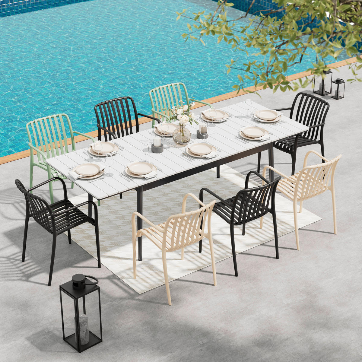 STAPELSESSEL - Grün, MODERN, Kunststoff (55/81/57cm) - Ambia Garden