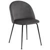 STUHL Samt Dunkelgrau  - Dunkelgrau/Schwarz, KONVENTIONELL, Textil/Metall (49,5/80,5/54cm) - Ambia Home