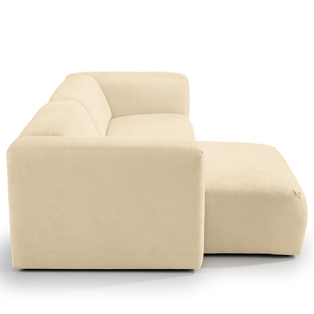 ECKSOFA  in Struktur Beige  255/160 cm  - Beige, MODERN, Textil (255/160cm) - Trendmanufaktur