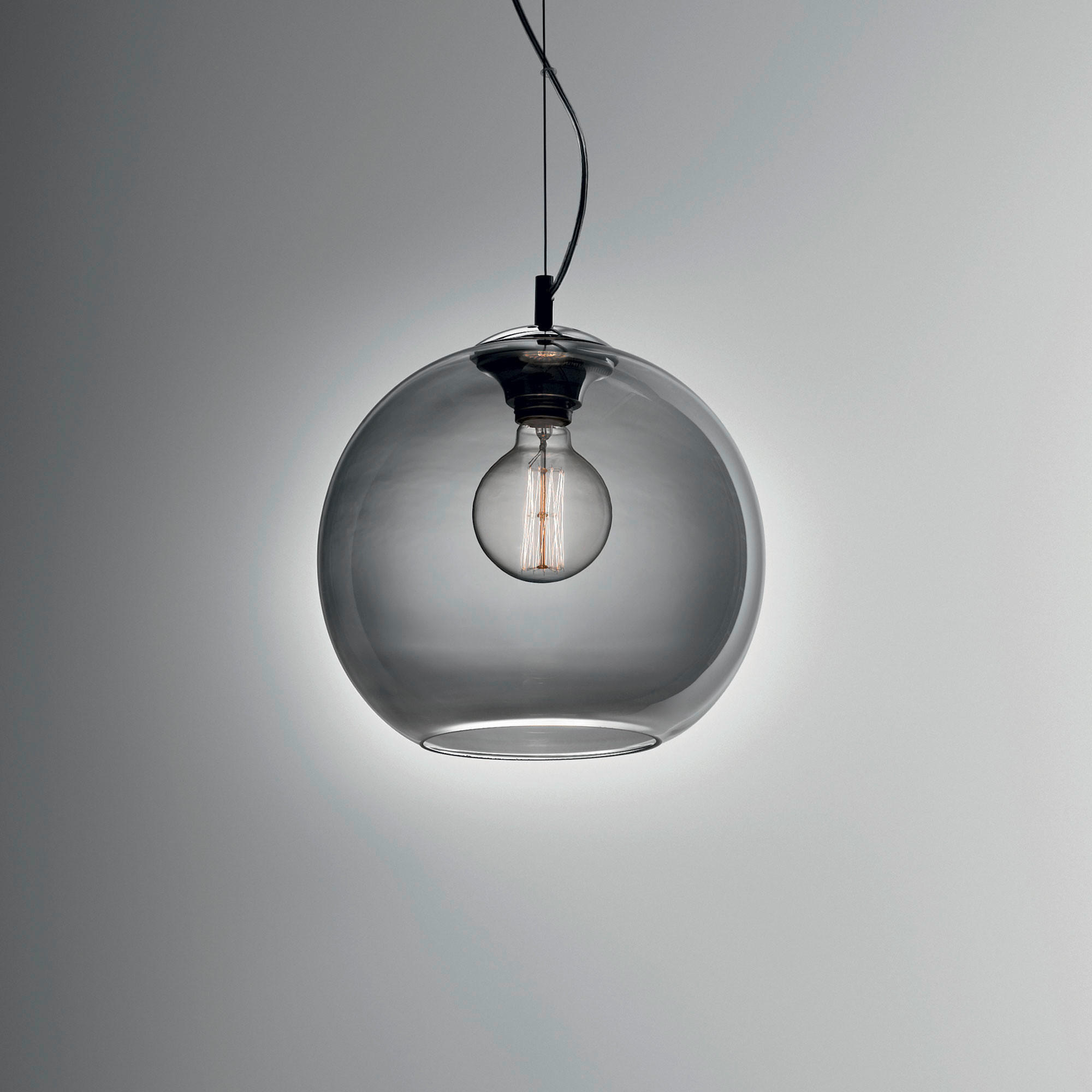 HÄNGELEUCHTE Nemo 30/51-226 cm   - Grau, Design, Glas/Metall (30/51-226cm) - Ideal Lux