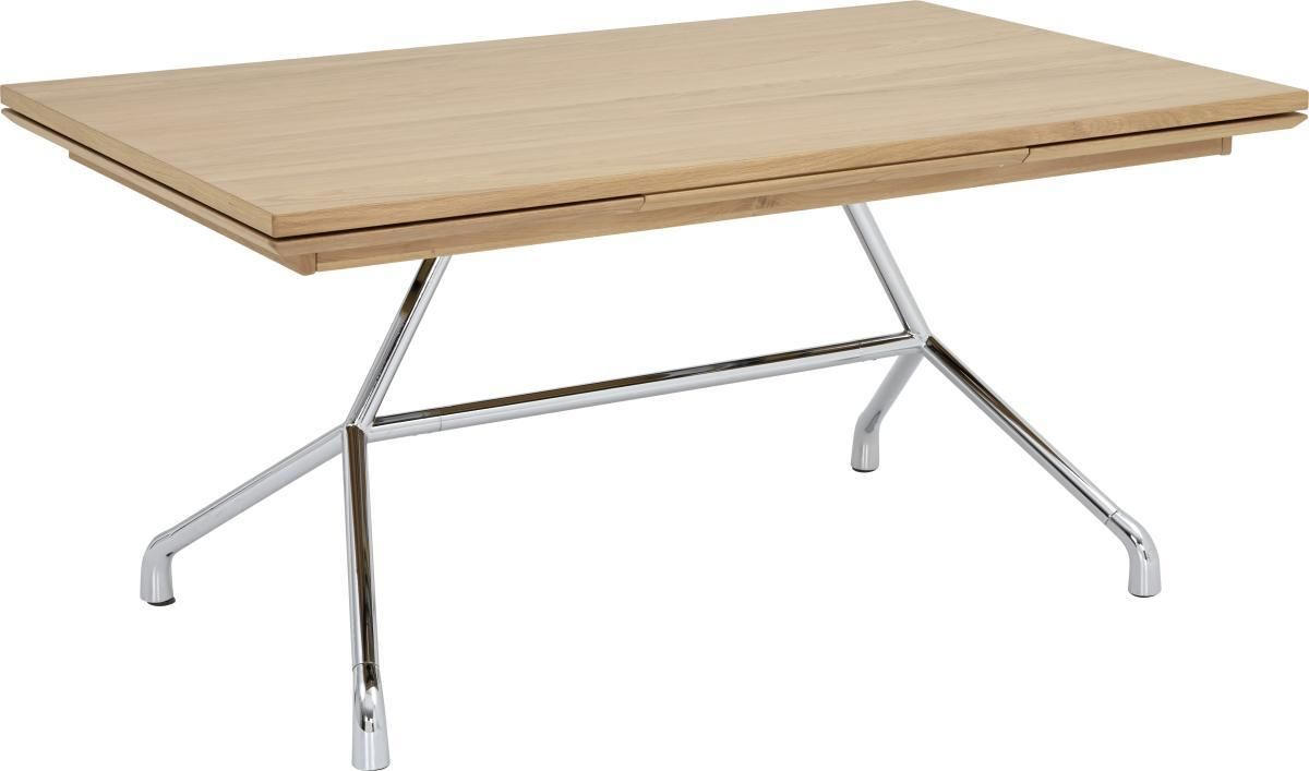 ESSTISCH Eichefarben, Chromfarben rechteckig  ausziehbar  - Chromfarben/Eichefarben, Design, Holz/Metall (160-260/95/77cm) - Joop!