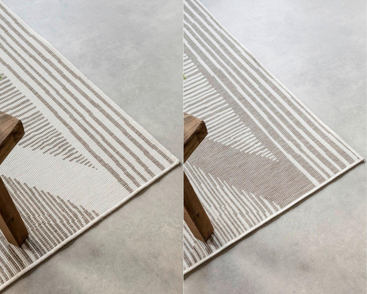 OUTDOORTEPPICH 120/170 cm Gemini Weiß, Cappuccino  - Weiß/Cappuccino, Design, Kunststoff (120/170cm)