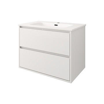 FÜRDŐSZOBA - magasfényű fehér/fehér, Basics, faalapú anyag/fa (75/57/46cm) - Welnova