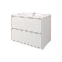 FÜRDŐSZOBA - magasfényű fehér/fehér, Basics, faalapú anyag/fa (75/57/46cm) - Welnova