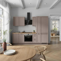 KÜCHENBLOCK Frame 270 cm  in Eichefarben, Beigebraun  - Edelstahlfarben/Eichefarben, MODERN, Holzwerkstoff/Metall (270cm) - Nobilia