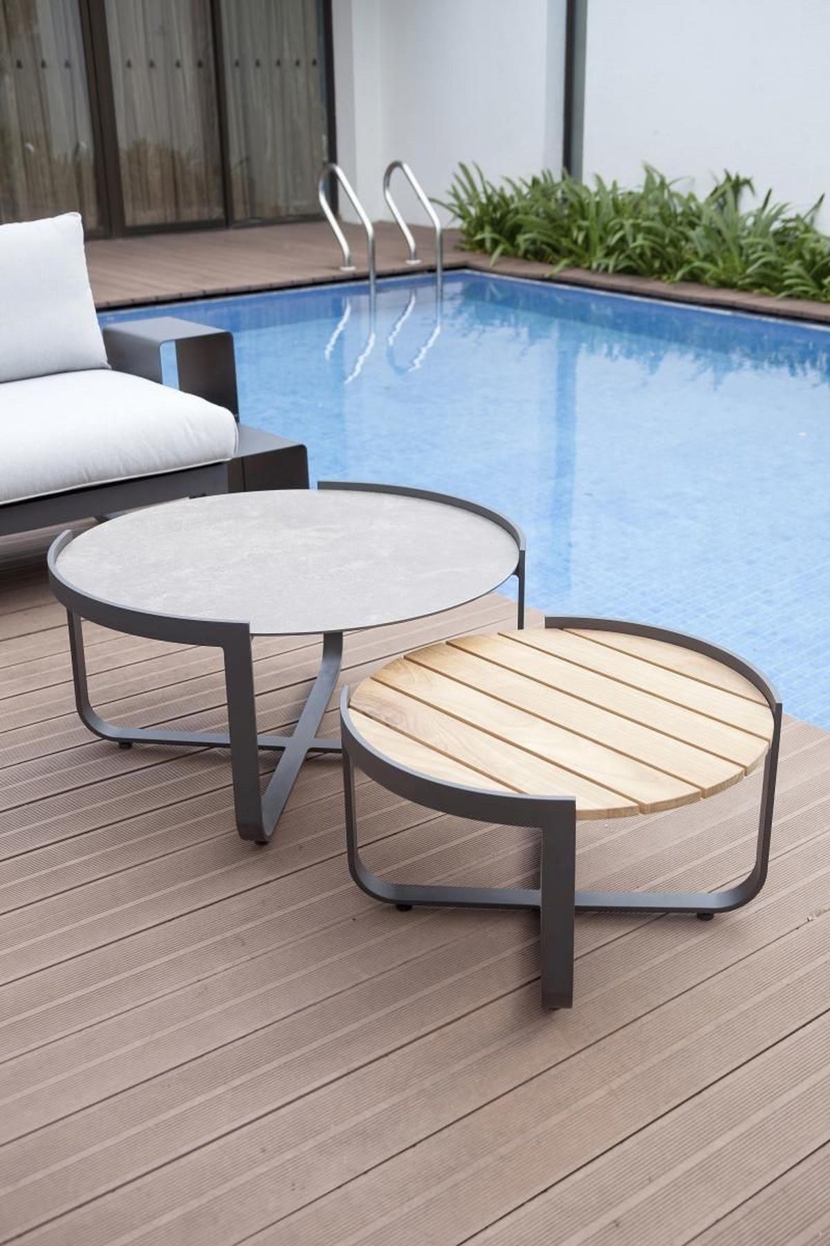 LOUNGETISCH  - Graphitfarben/Grau, Design, Glas/Holz (60-80/60-80/35,5-40,5cm) - Zebra 