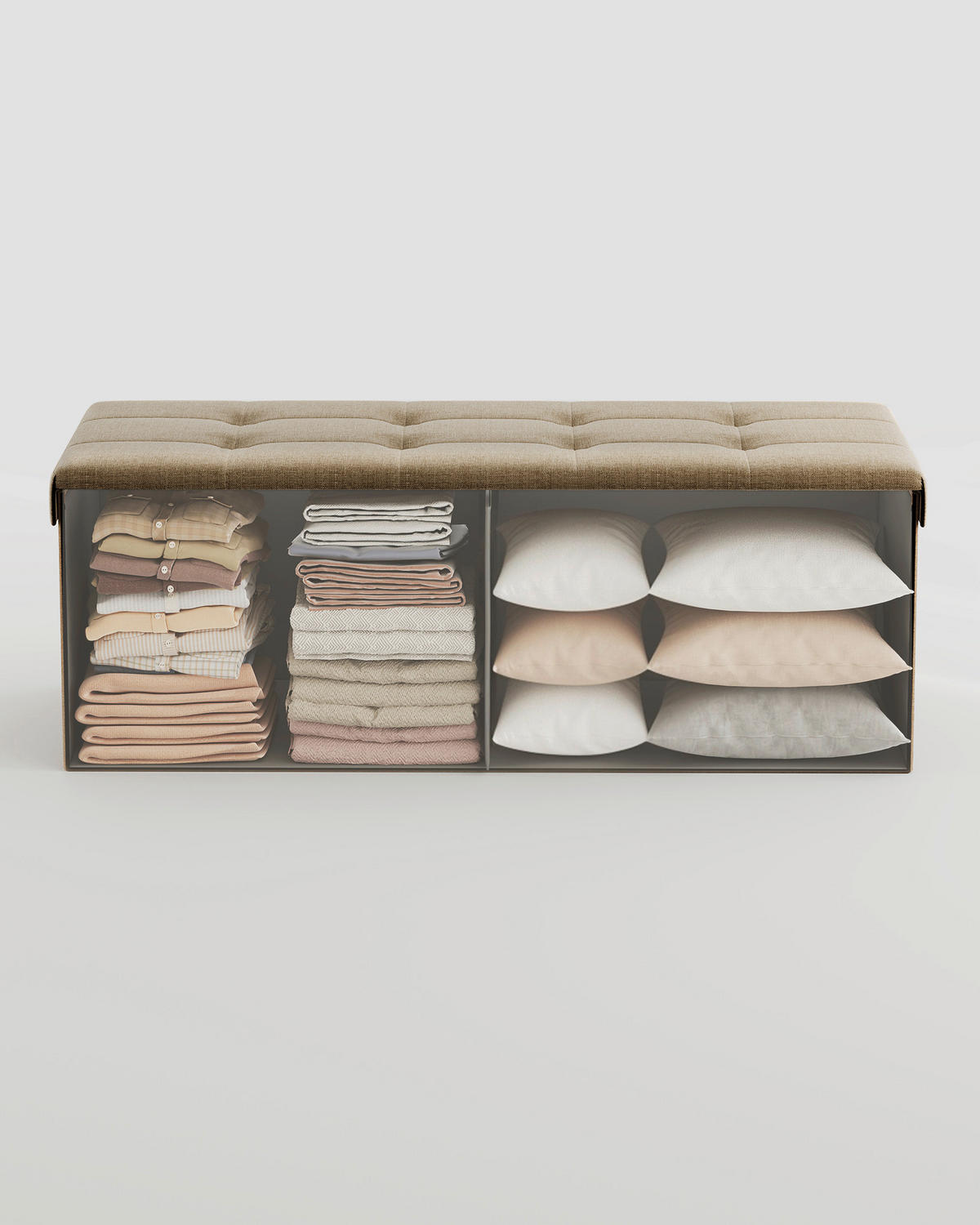 SITZBOX in Textil, Holzwerkstoff Beige  - Beige, Basics, Holzwerkstoff/Textil (110/38/38cm)