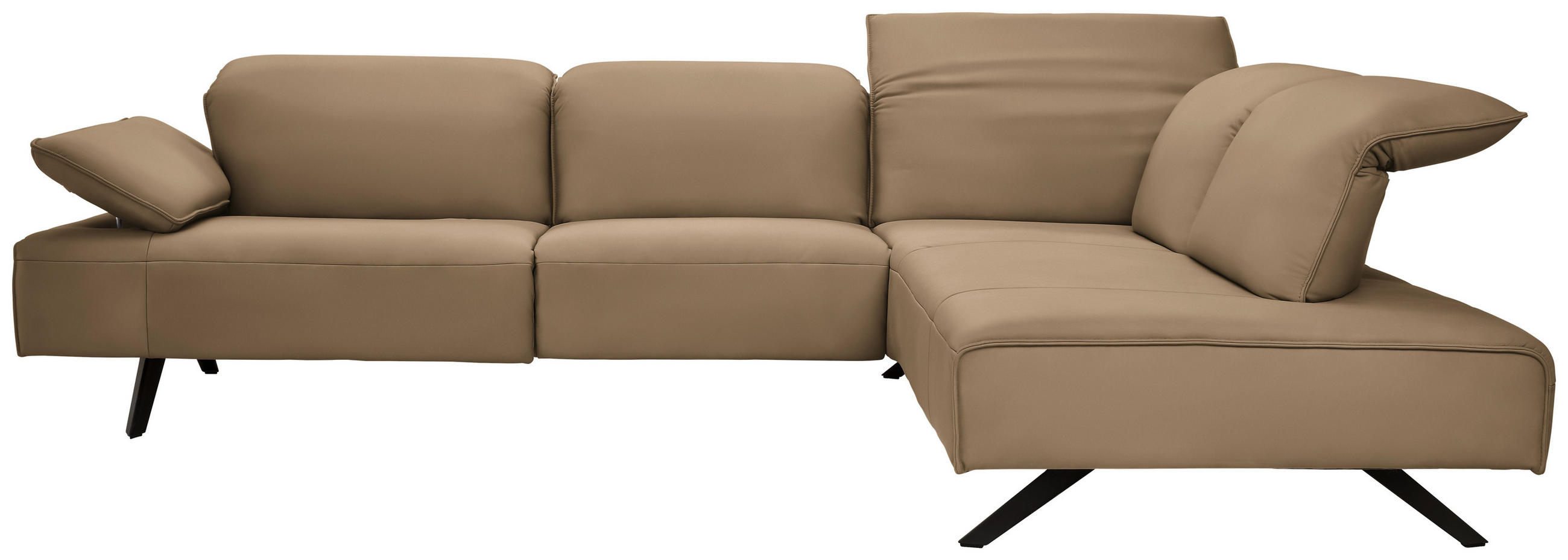 ECKSOFA  in Echtleder Sandfarben  290/230 cm  - Sandfarben/Anthrazit, Design, Leder/Metall (290/230cm) - Johann Jakob