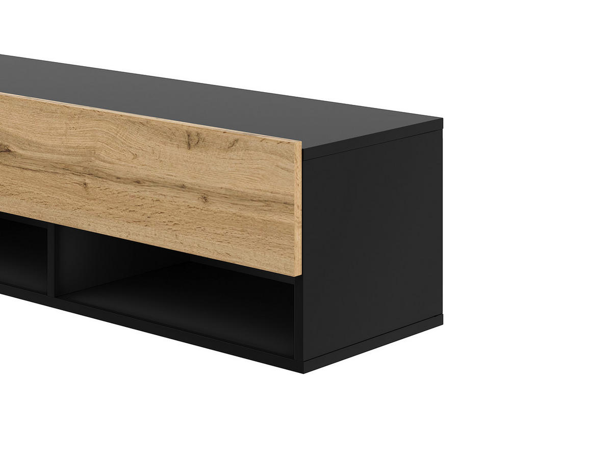 LOWBOARD DERBY  in 100/31,5/32,5 cm  - Eiche Wotan/Schwarz, Design, Holzwerkstoff (100/31,5/32,5cm) - Livetastic