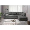 ECKSCHLAFSOFA Alvito Graubraun Mikrofaser  - Graubraun/Schwarz, MODERN, Holz/Textil (298/202cm) - MID.YOU
