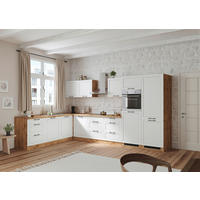 HÖRNKÖK 240/360 cm  i vit, ek Wotan  - vit/ek Wotan, Lifestyle, metall/trämaterial (240/360cm) - Held