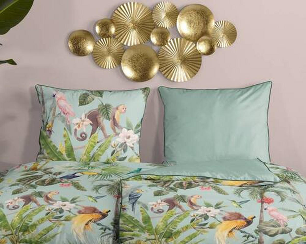 WENDEBETTWÄSCHE Igandi Satin 155/220 cm  - Grün, Natur, Textil (155/220cm)