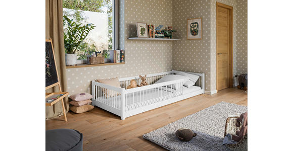 BODENBETT. - Birkefarben/Weiß, Basics, Holz (90/200cm) - Xora