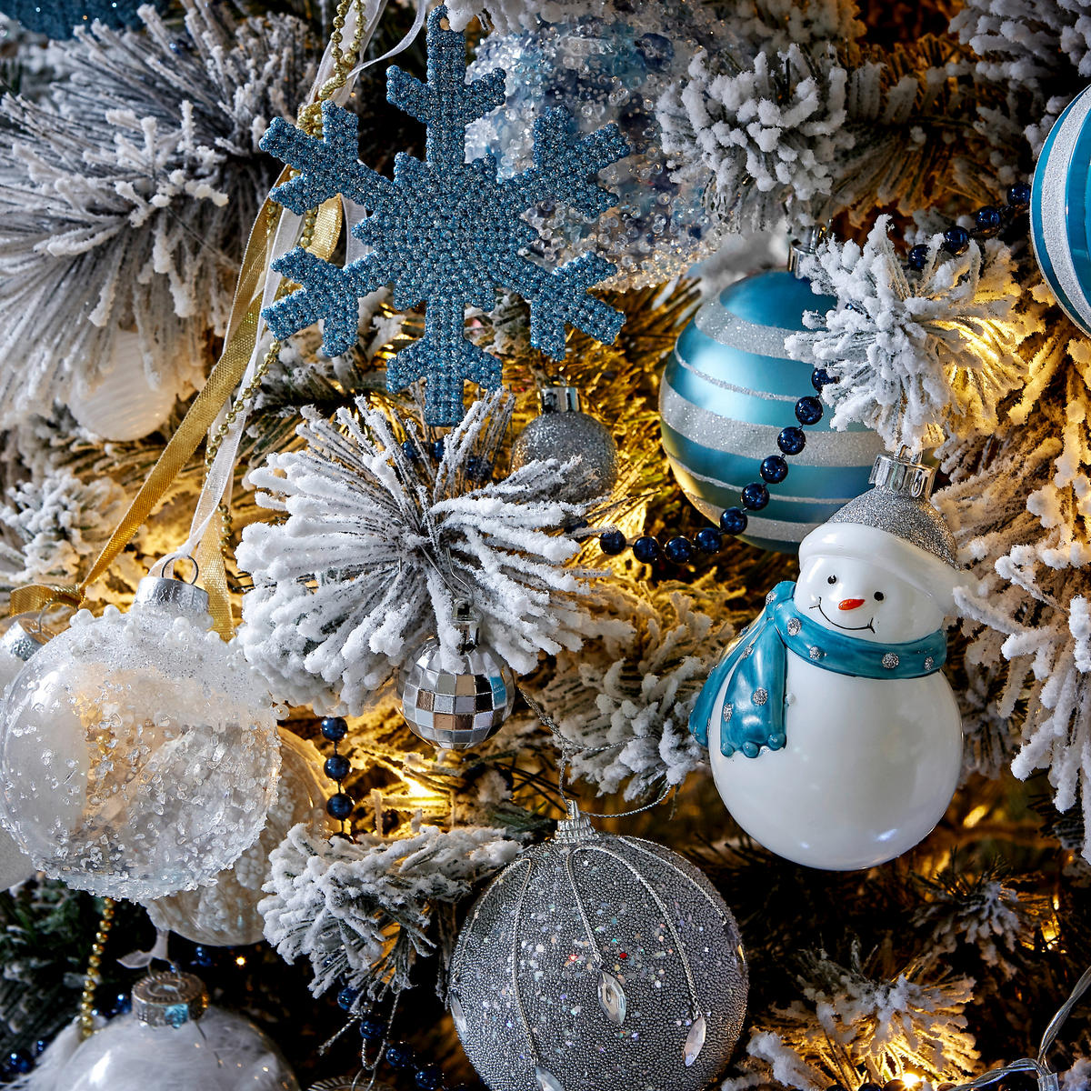 CHRISTBAUMKUGEL-SET 25-teilig  - Blau/Silberfarben, LIFESTYLE, Kunststoff (40,20/33,00/8,50cm)