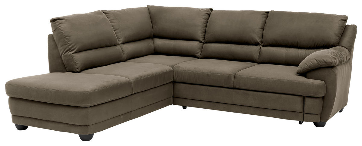 ECKSOFA in Chenille Grau  - Schwarz/Grau, Design, Kunststoff/Textil (225/246cm) - Livetastic