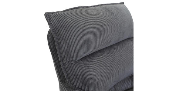 BARHOCKER Cord Anthrazit Stoffauswahl, Sitzfläche 360° drehbar  - Anthrazit/Schwarz, Design, Textil/Metall (54/98-120/58cm) - Novel