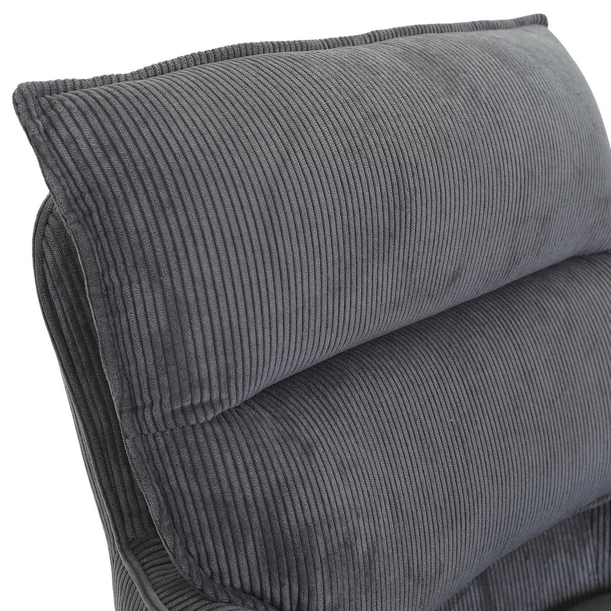 BARHOCKER Cord Anthrazit Stoffauswahl, Sitzfläche 360° drehbar  - Anthrazit/Schwarz, Design, Textil/Metall (54/98-120/58cm) - Novel