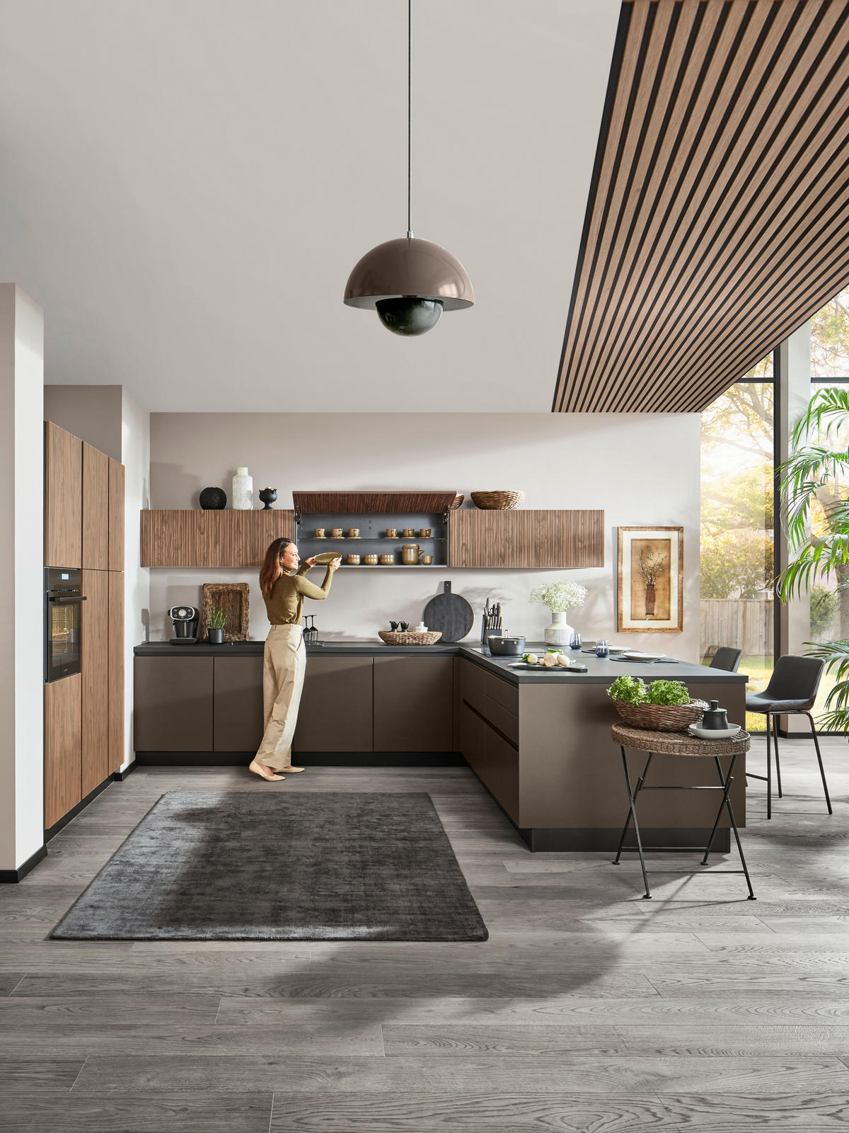 EINBAUKÜCHE   - Braun, Design, Holzwerkstoff - Dieter Knoll