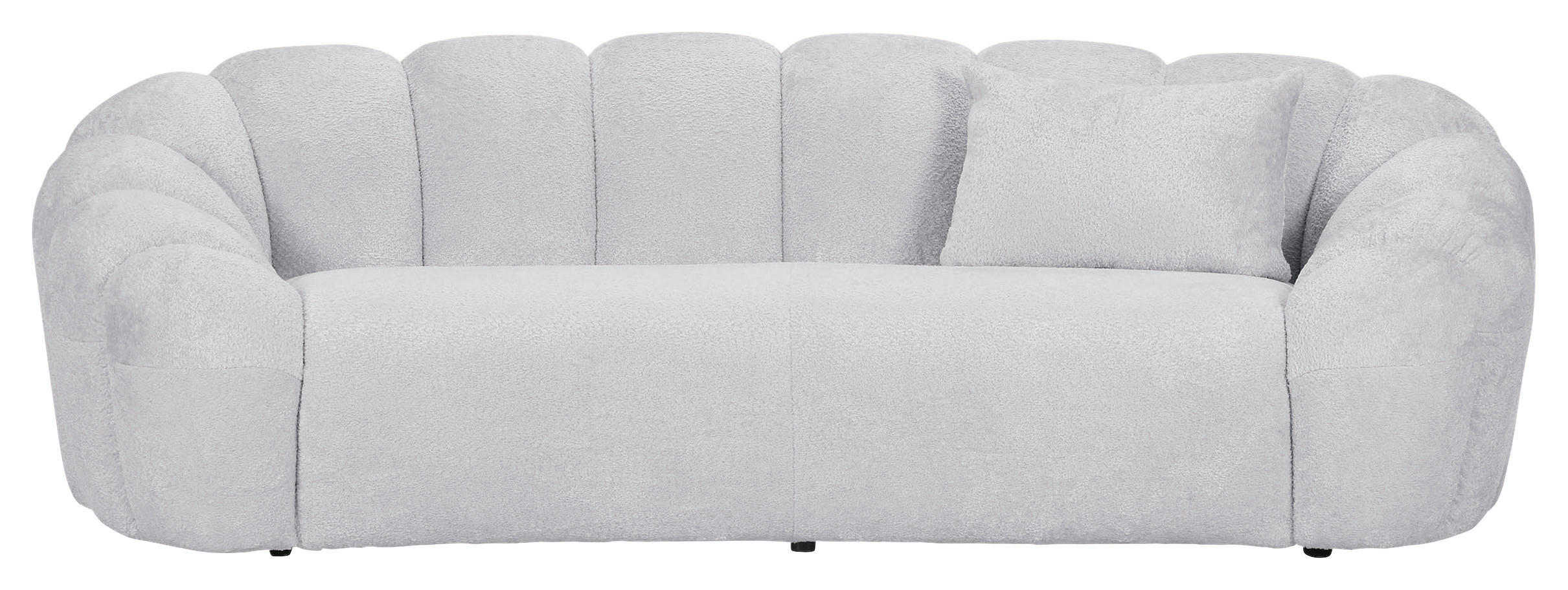 BIGSOFA Chenille Hellgrau  - Hellgrau/Schwarz, KONVENTIONELL, Kunststoff/Textil (248/78/112cm) - Carryhome