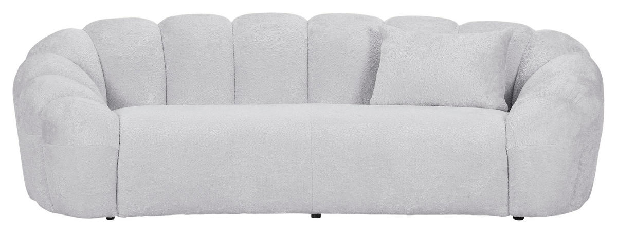 BIGSOFA in Chenille Hellgrau  - Hellgrau/Schwarz, KONVENTIONELL, Kunststoff/Textil (248/78/112cm) - Carryhome