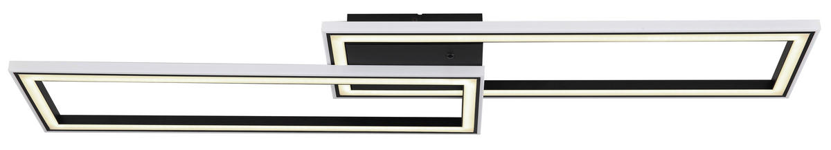 LED-DECKENLEUCHTE 30 W    94,5/24/5,5 cm  - Opal/Schwarz, Design, Kunststoff/Metall (94,5/24/5,5cm) - Globo