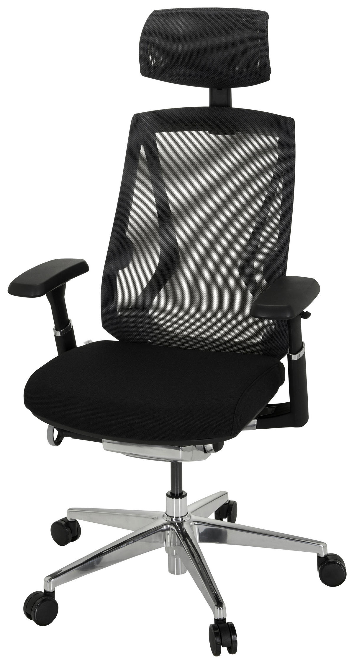 SNURRSTOL  i nätklädsel, flatväv svart  - silver/svart, Modern, metall/textil (75/120/75cm) - MID.YOU