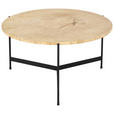 COUCHTISCH Baumscheibe Eiche furniert 70/70/38 cm rund Schwarz, Eichefarben  - Eichefarben/Schwarz, Design, Holz/Holzwerkstoff (70/70/38cm) - Waldwelt
