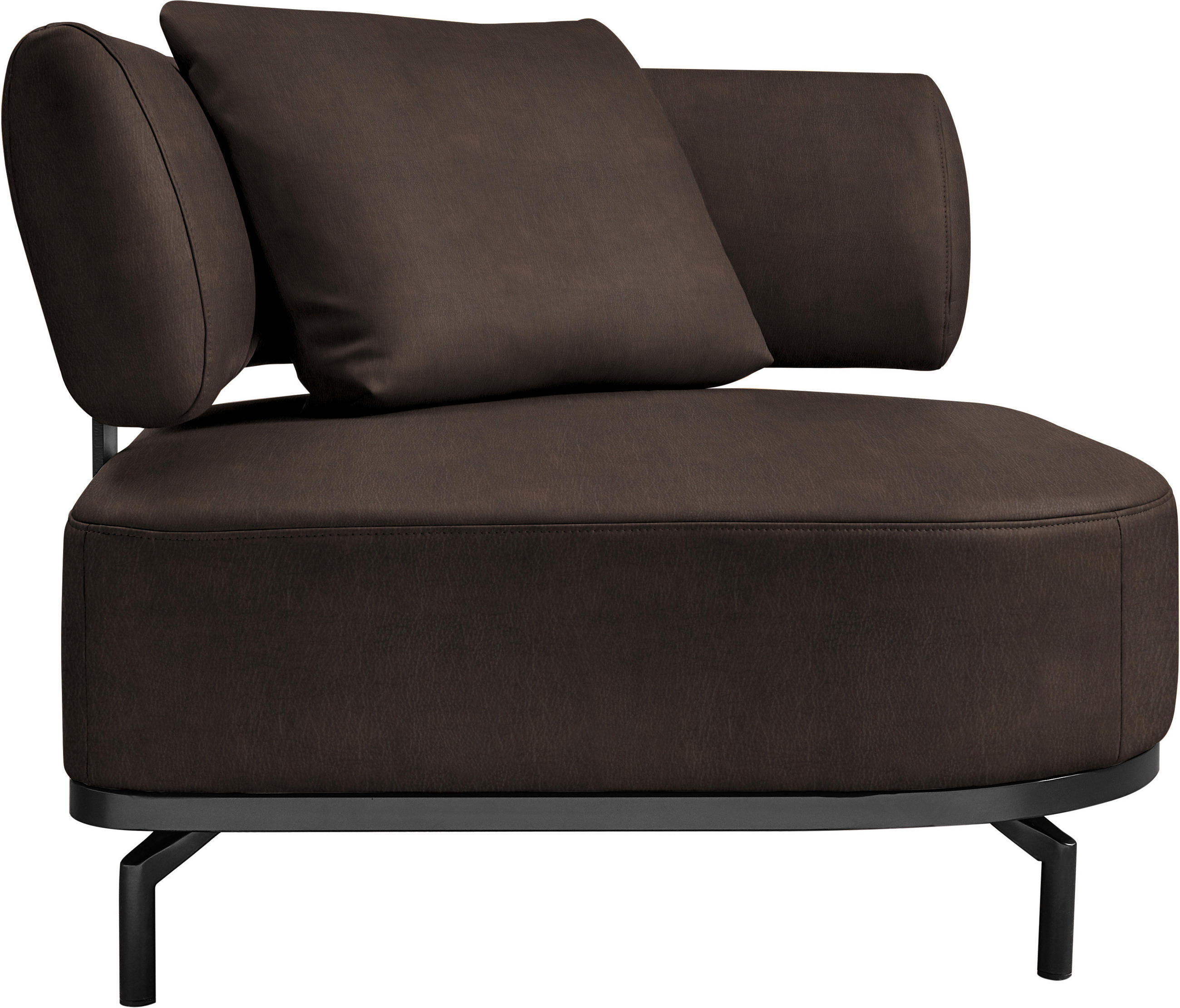 SESSEL in Echtleder Dunkelbraun  - Dunkelbraun/Schwarz, Design, Leder/Metall (98/85/98cm) - Dieter Knoll