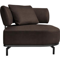 SESSEL in Echtleder Dunkelbraun  - Dunkelbraun/Schwarz, Design, Leder/Metall (98/85/98cm) - Dieter Knoll