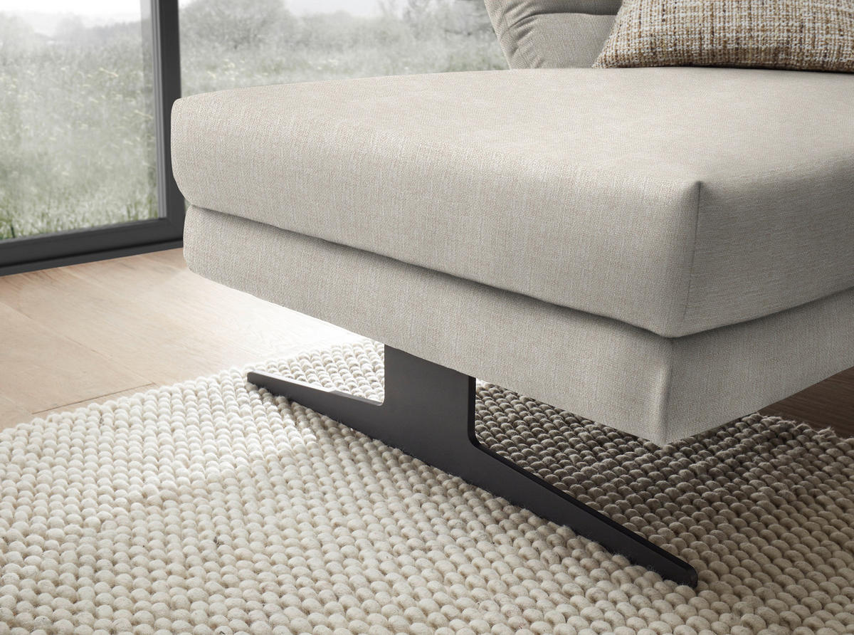 ECKSOFA  in Flachgewebe Naturfarben  176-217/279-327 cm  - Schwarz/Naturfarben, Design, Textil/Metall (176-217/279-327cm) - Dieter Knoll