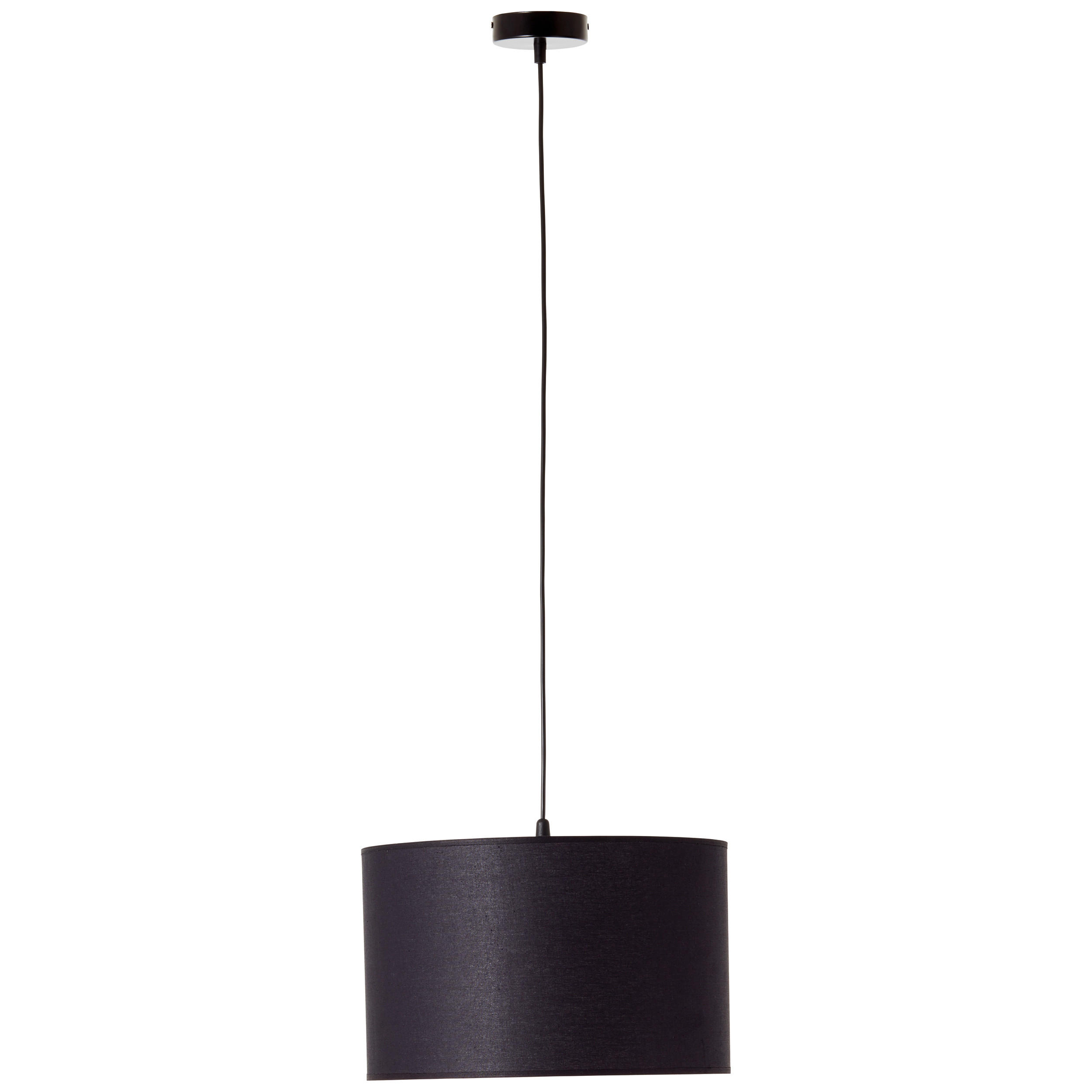 PENDELLEUCHTE 38/120 cm   - Schwarz, KONVENTIONELL, Textil/Metall (38/120cm) - Brilliant