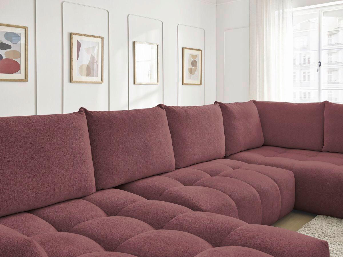 ECKSCHLAFSOFA EVEREST  mit Rücken echt, Armteil links, Armteil rechts Flachgewebe Rot  - Rot/Schwarz, MODERN, Kunststoff/Textil (198/423/212cm)