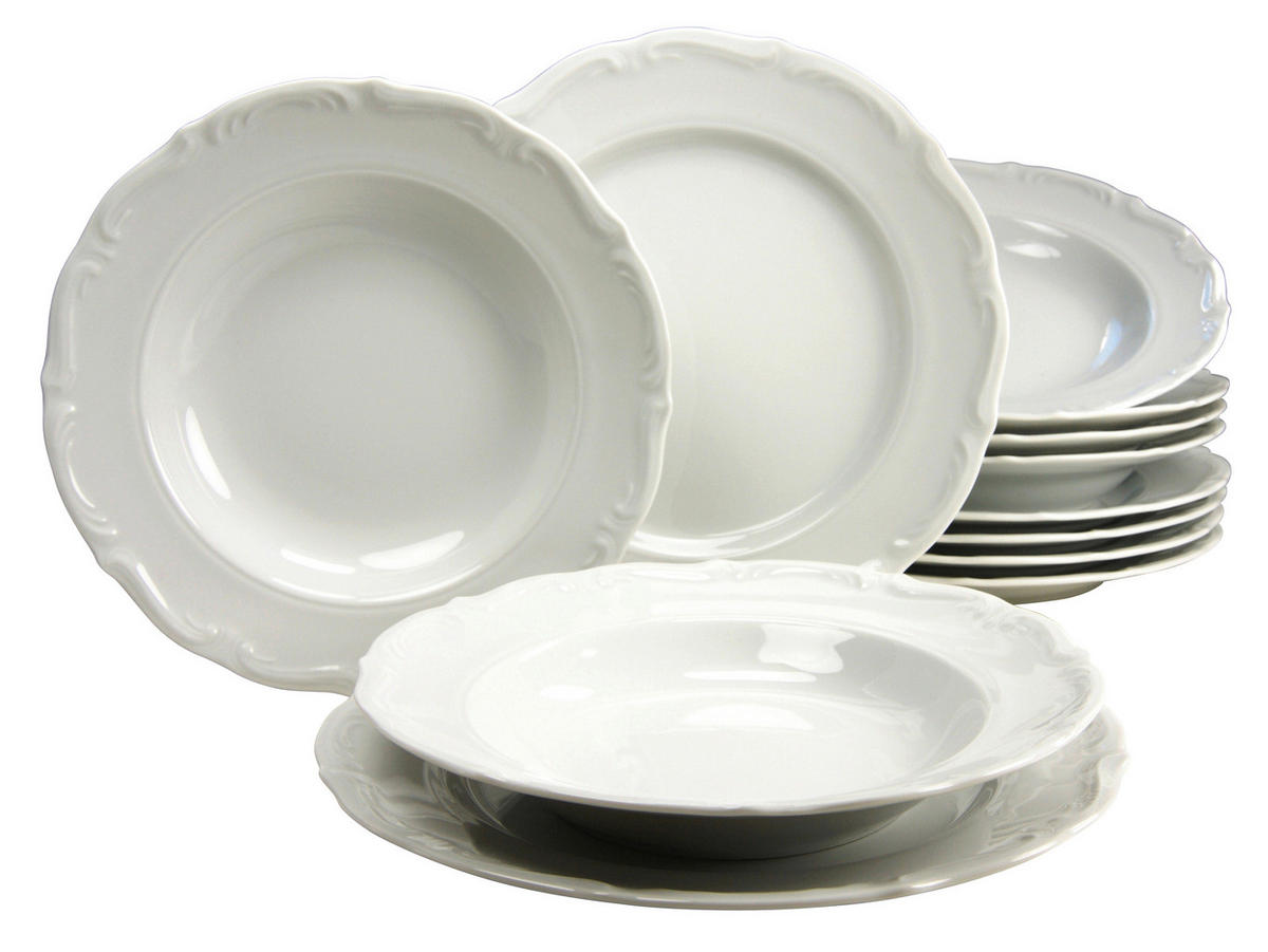 TAFELSERVICE MARIA THERESIA 12-teilig  - Weiß, Keramik - Creatable