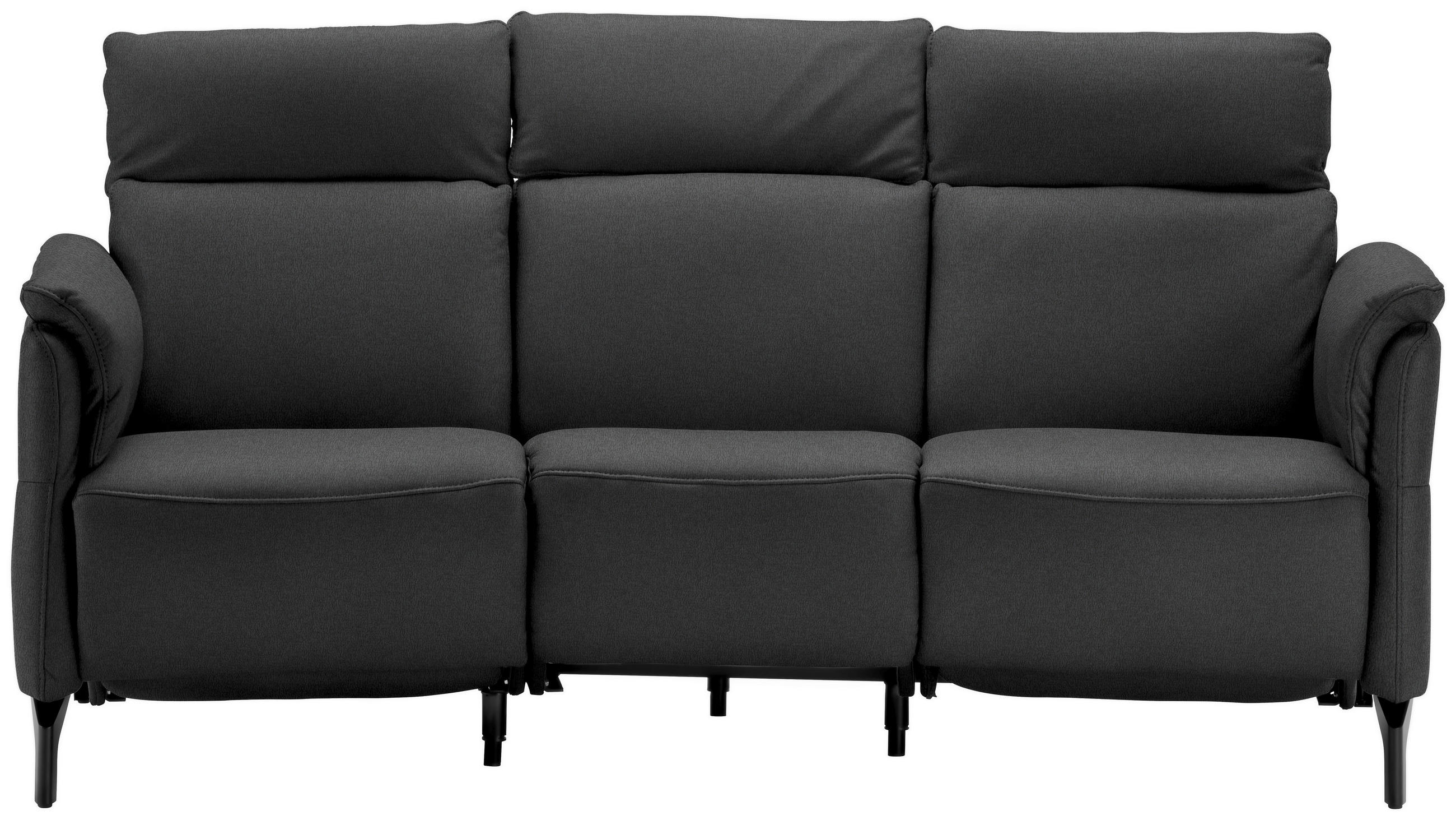 TRAPEZSOFA in Mikrofaser Dunkelgrau  - Dunkelgrau/Schwarz, Konventionell, Textil/Metall (221/103/95cm) - Dieter Knoll