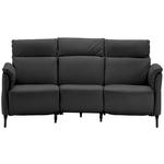 TRAPEZSOFA in Mikrofaser Dunkelgrau  - Dunkelgrau/Schwarz, KONVENTIONELL, Textil/Metall (221/103/95cm) - Dieter Knoll