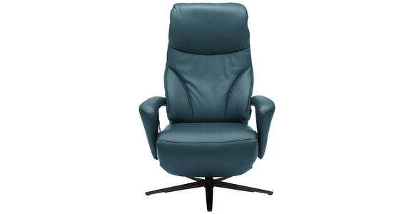 RELAXSESSEL in Leder Blau  - Blau/Schwarz, Design, Leder/Metall (75/106/88cm) - Dieter Knoll